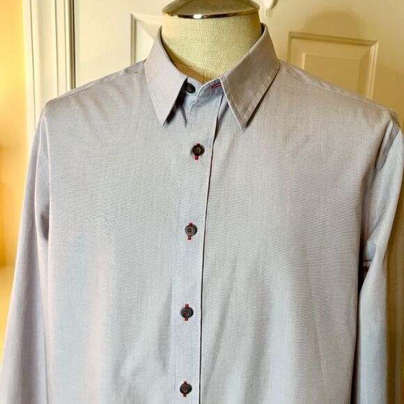 EUC Men's UNTUCKit Rubican Gray Button Front Wrinkle Free Cotton Shirt Size XLT - Picture 2 of 6